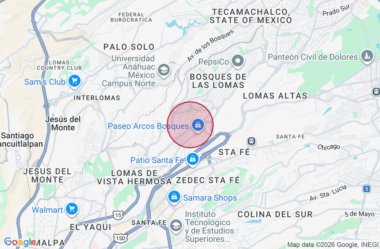 Zona aproximada de Casa en venta en Bosques de las Lomas