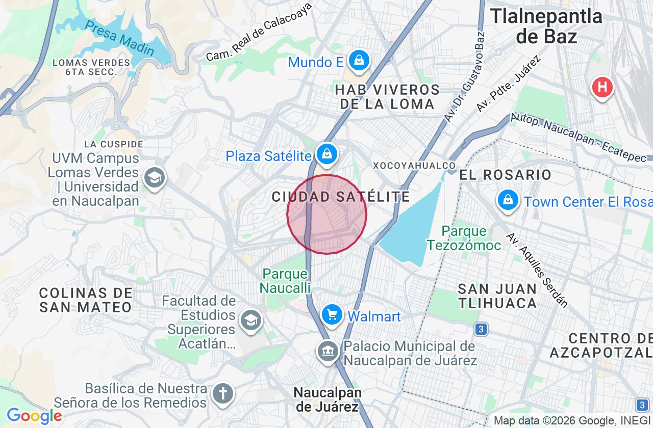 Zona aproximada de Casa en venta en Ciudad Satélite