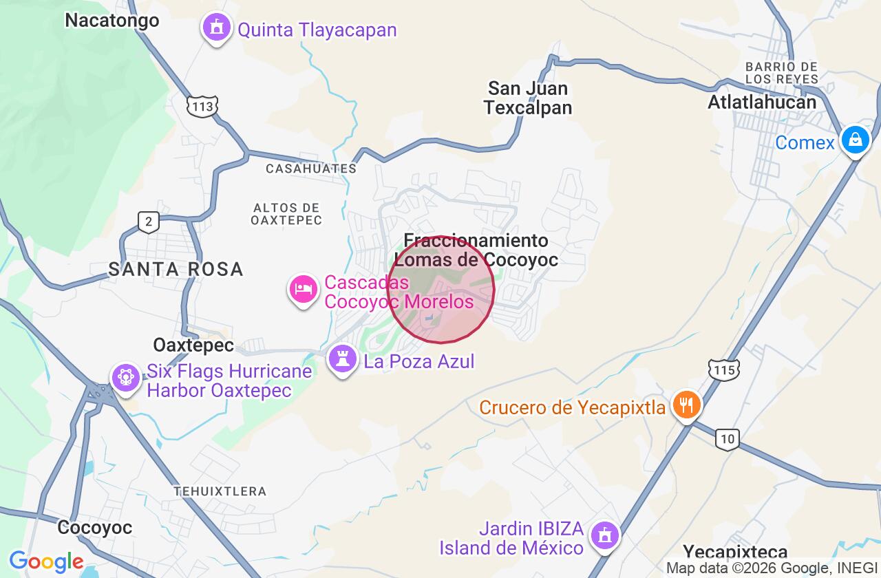 Zona aproximada de Casa en venta en Fraccionamiento Lomas de Cocoyoc