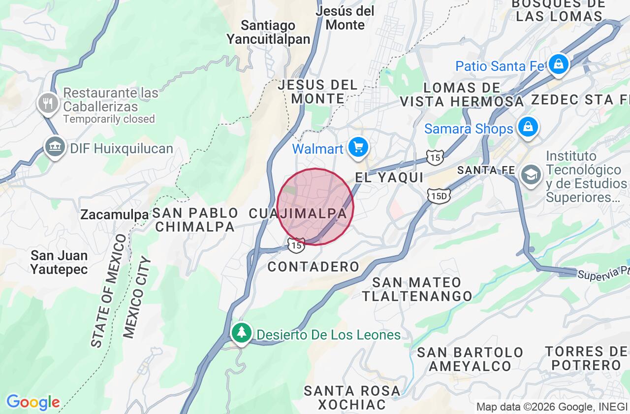 Zona aproximada de Departamento en venta en Cuajimalpa
