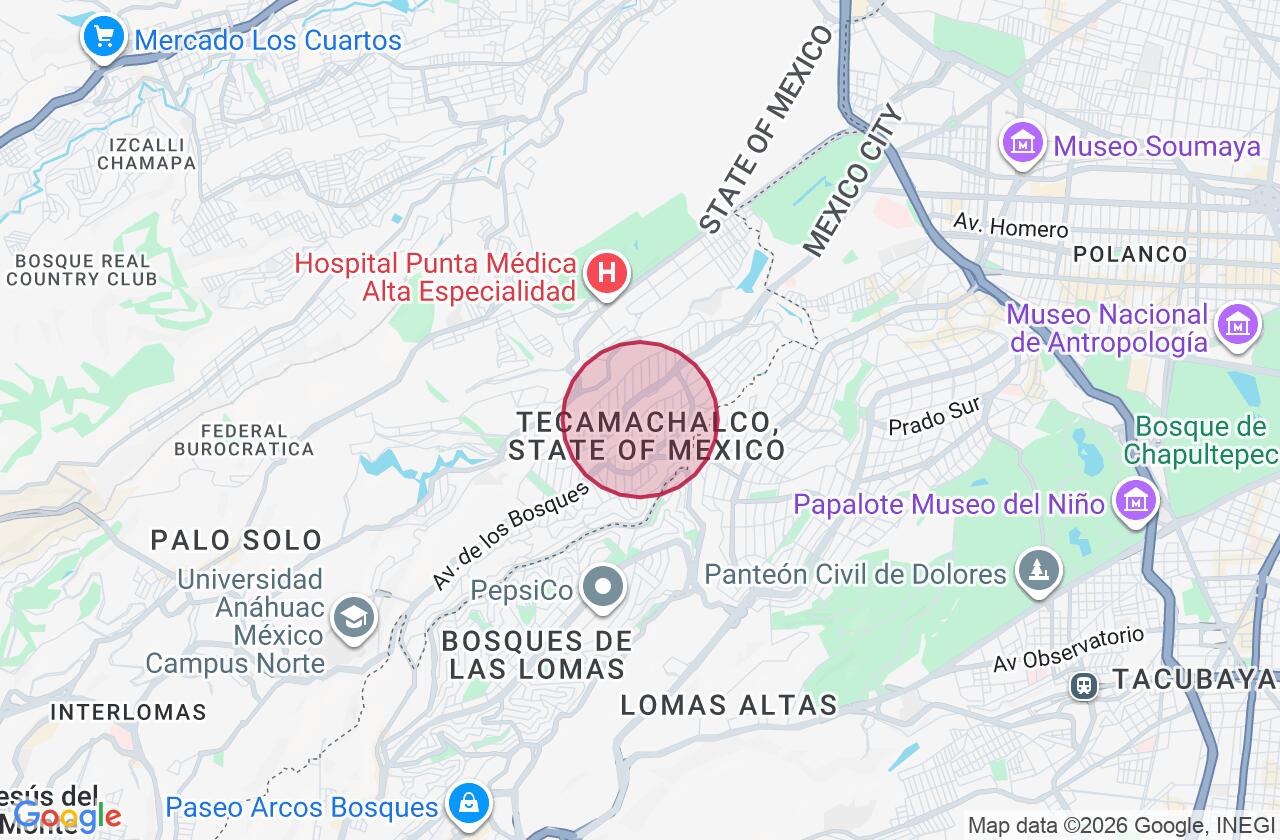Zona aproximada de Departamento en venta en Lomas de Tecamachalco
