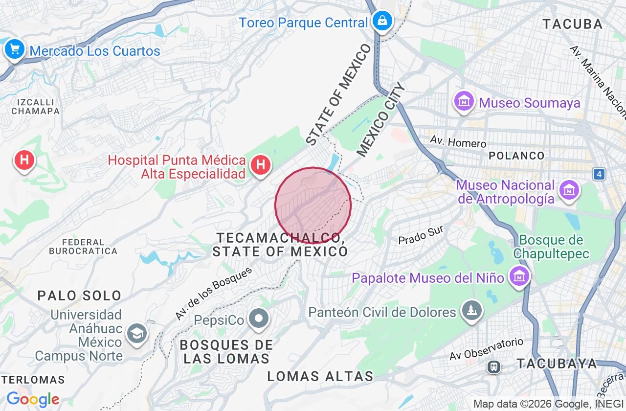 Zona aproximada de Departamento en venta en Lomas de Tecamachalco