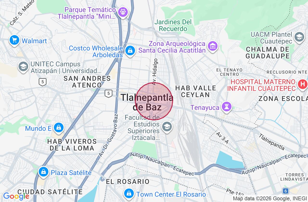 Zona aproximada de Comercial en renta en Tlalnepantla  Centro