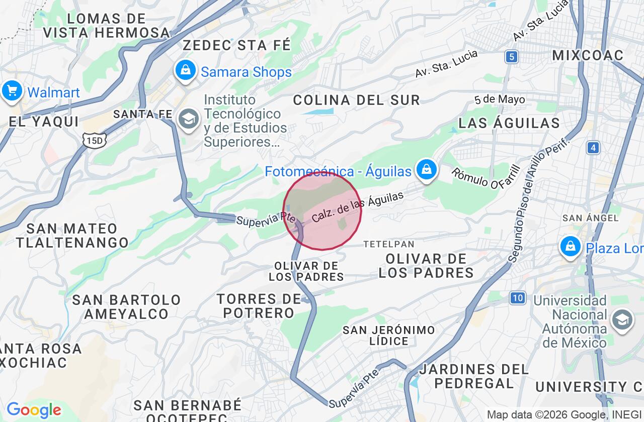 Zona aproximada de Terreno en venta en Lomas de las Aguilas