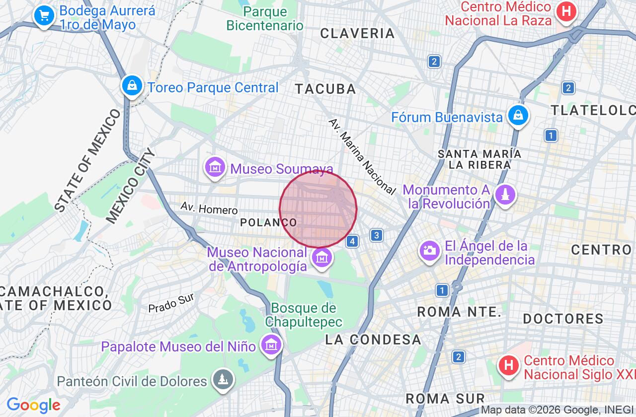Zona aproximada de Terreno en venta en Polanco